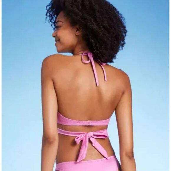 NEW NWT Choose Sz Pinkish Purple Twist Front Removable Pads Underwire Bikini Top - Picture 2 of 2